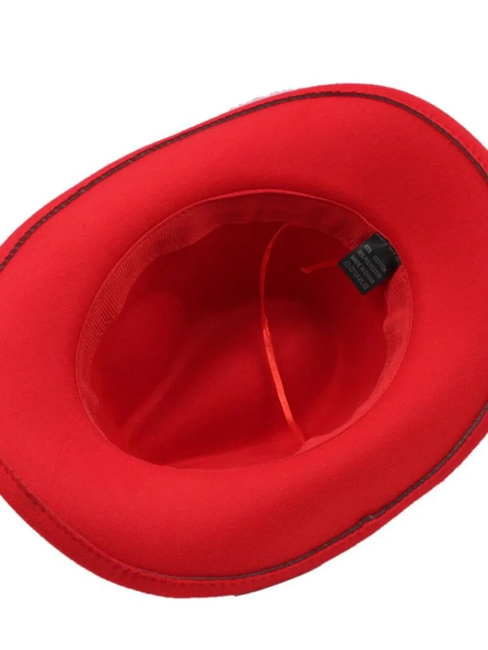 Red Western Cowboy Hat Wide Brim Ranch Rodeo Cowgirl Festival Boho Costume Hat